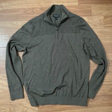 Banana Republic Men's Premium Luxe Yarn 1/4 Zip Pullover Gray Sweater Size L