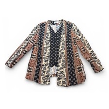 Alfred Dunner Womens Size 16 Floral Patchwork Print Cardigan Vest Made in USA