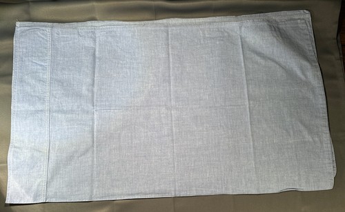 Ralph Lauren Pair Of 2 Blue Chambray Pillow Cases Standard 33x18 in 100% Cotton - Picture 8 of 8