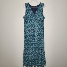 Y2k blue tones grunge tiered plus size bold funky maxi dress size 2x