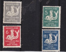 (netherlands)1929 Sc B37/40 for children,set MH      x267