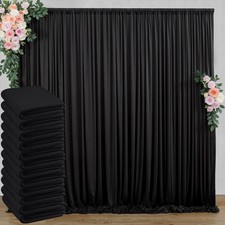 60 ft x 10 Wrinkle Free Black Backdrop 5' W x 10' H , 12 panels,