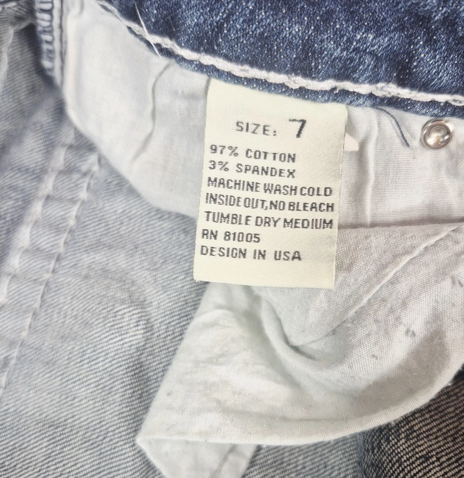 L.A. Idol USA Women’s Jeans Sz 7 Bootcut Flare Rhinestone Pockets Distressed... - Image 4 of 4