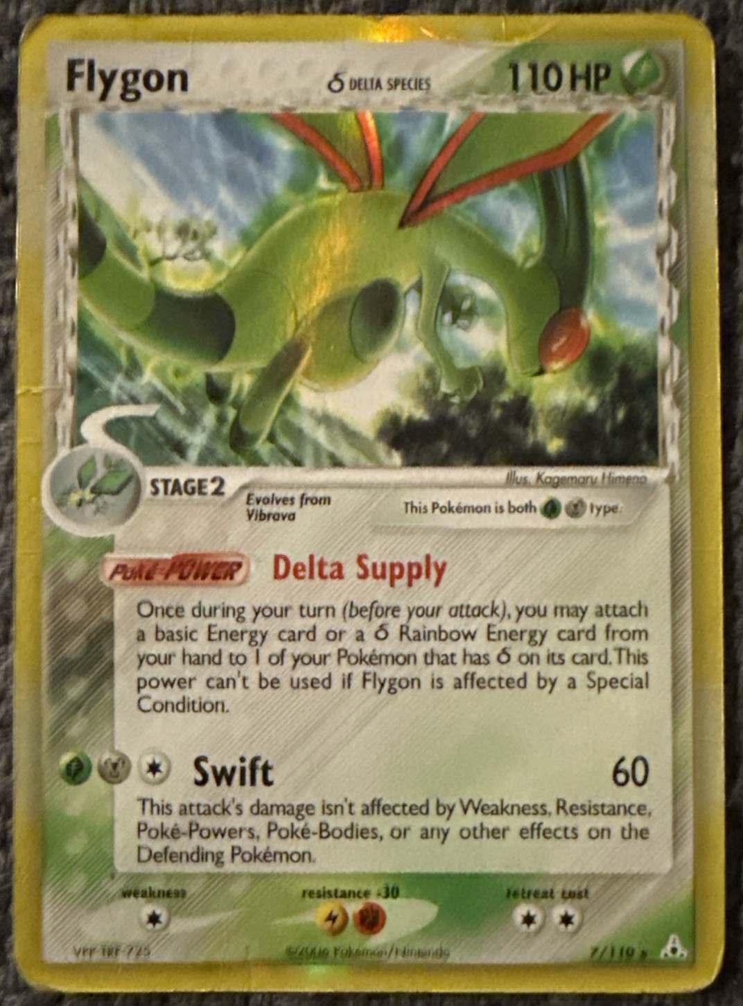 Flygon 7/110 EX Holon Phantoms Holo Pokemon Card MP