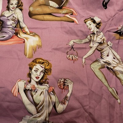 Alexander Henry Fabric Beauties And Brains 2015 Purple Scrap Pinup Girls
