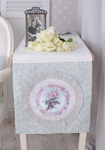 Tischdecke Leinen Optik Victorian House Tischläufer Mitteldecke Shabby Chic - Picture 4 of 5