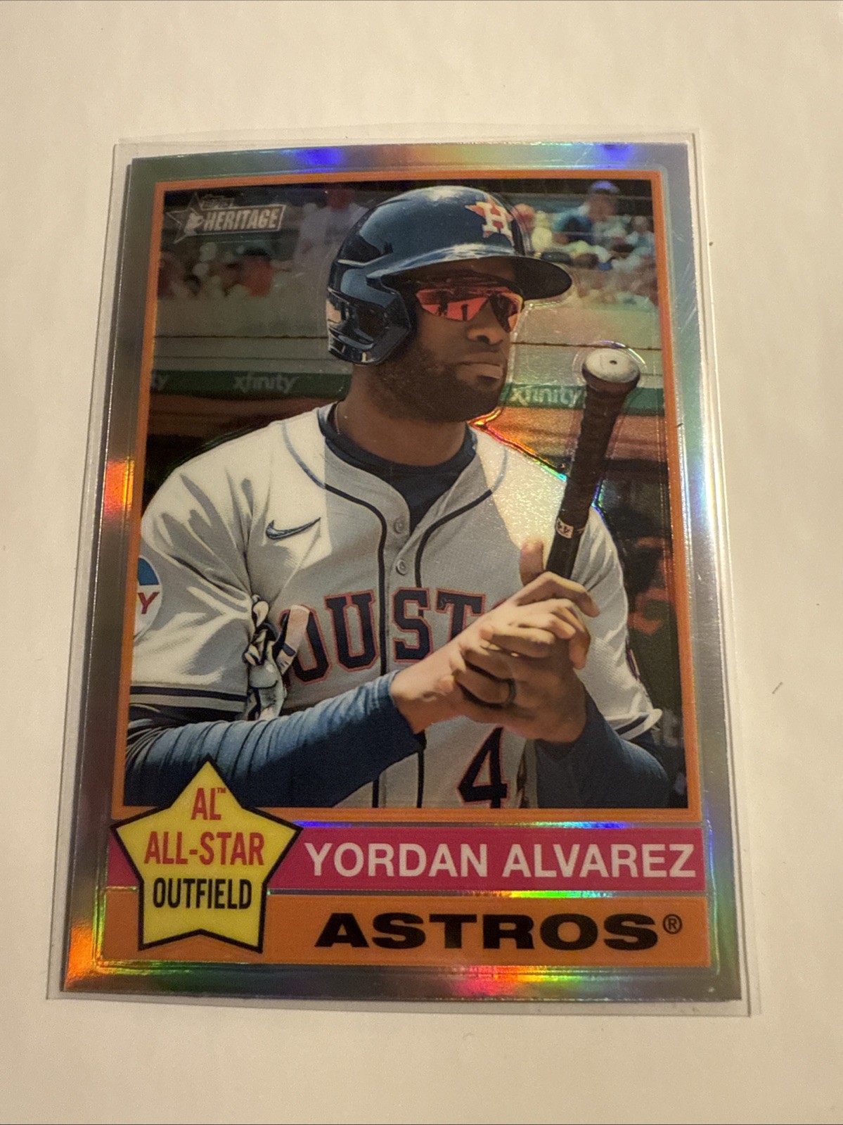 Yordan Alvarez 2025 Topps Heritage Silver/chrome Refractor– Astros Power Hitter