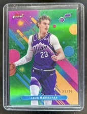 2025-26 Topps Finest Lauri Markkanen Common Green Refractor #/75 Jazz