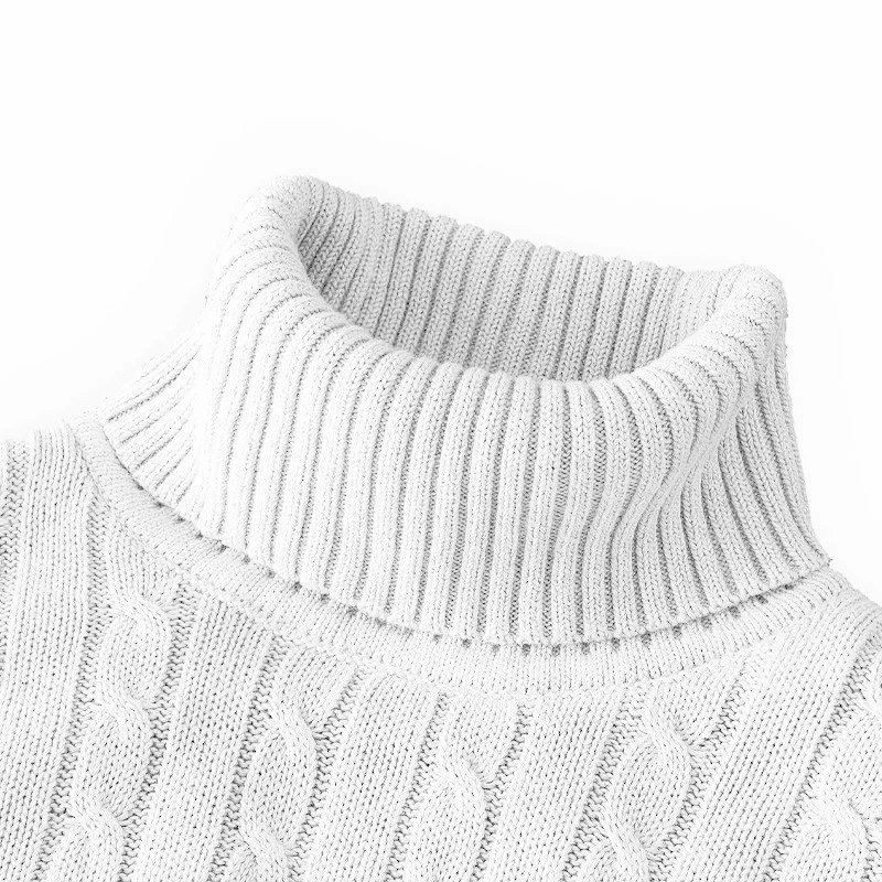 Men's Turtleneck Soft Sweater 2023 Warm Knitted Autumn/winter Pullover Jumper - Image 4 of 4