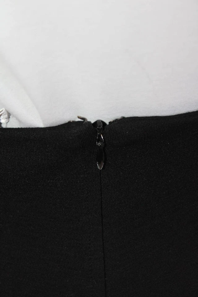 Diane Von Furstenberg Womens Wool A-Line Zippered Mini Skirt Black Size 0 - Изображение 4 из 4