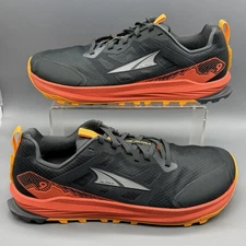 Altra Lone Peak 9 Mens 11 Trail Running Hiking Shoes Sneakers Black Orange VGC!