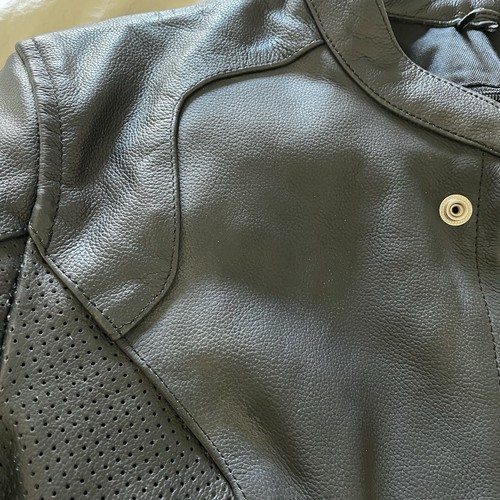 Cortech LNX Black Leather Motorcycle Street Jacket ZipOut Liner Women XL/14 READ - Picture 13 of 24