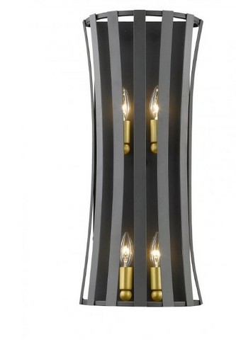 Filament Design 4-Light Bronze Gold Wall Sconce with Bronze Gold Steel Shade - 5 - Picture 2 of 2