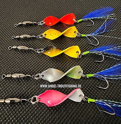 3 g UV gedrehte Trout Spoons twist Forellenköder Japanblinker Raubfisch