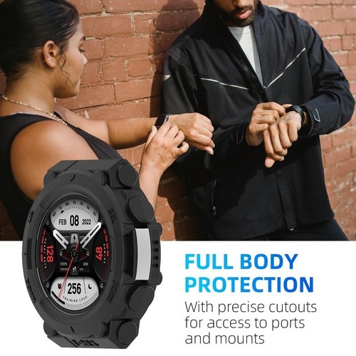 For Amazfit T-Rex2 Screen Protector Tempered Glass Film & TPU Soft Case - Photo 6 sur 15