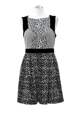 Karen Millen Kleid Damen Gr. 38 (UK 12) Schwarz / Weiß Cocktailkleid  Skaterkleid | eBay