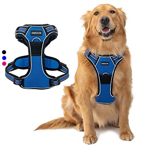 Dog Harness for Medium Large Dogs No Pull S (neck: 12"-19" chest: 14"-25") Blue
