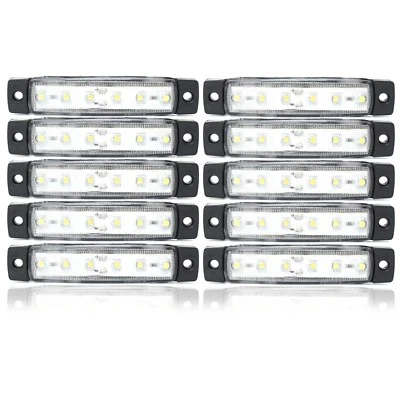 10 Pcs 12V Led Avant Blanc Clair Feu De Marquage Latéral Lampe Camion Remorque - Photo 1/2