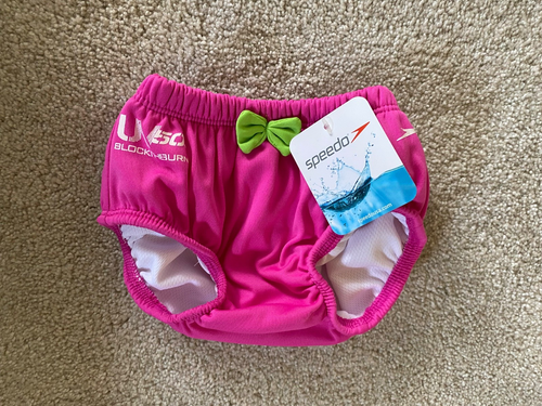 New 0/6 Months Speedo UV Swim diaper bottoms pink Small