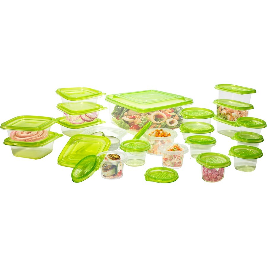 Set 21 Pezzi Contenitori Ermetici Impilabili Plastica Alimentare BPA Free
