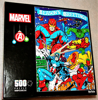 Marvel Comics Avengers Season's Greetings 500 pc Puzzle New Sealed Buffalo