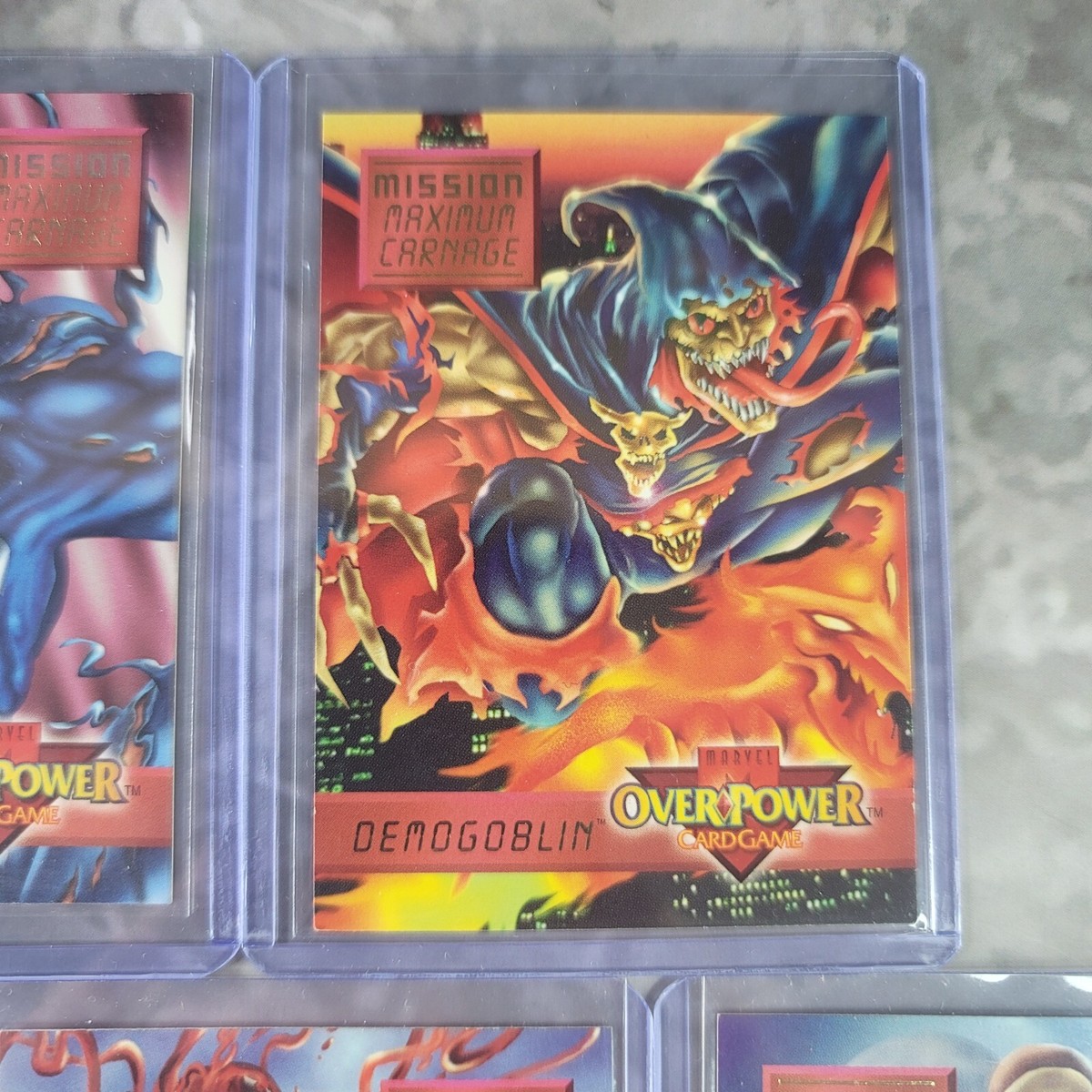 1995 Marvel Overpower Card Game Mission Maximum Carnage Cards