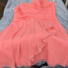 Davids Bridal strapless Pleated boned bodice size 16 Tea length