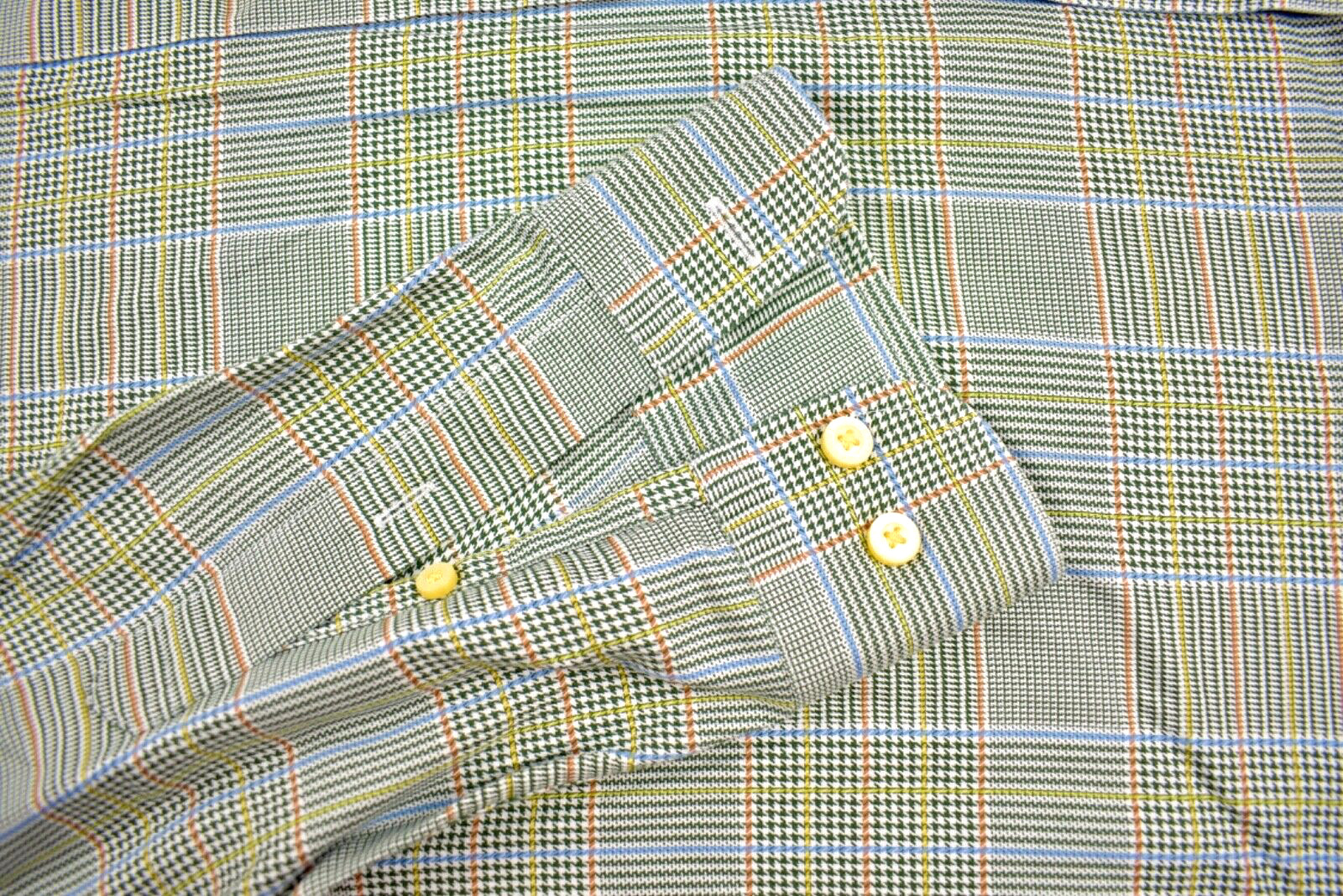 Robert Talbott Green Plaid Button Down Collar 100… - image 6