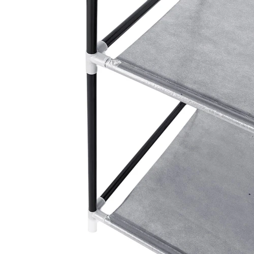 64" Portable Closet Storage Organizer Wardrobe Clothes Rack with Shelves Gray - Picture 9 of 19