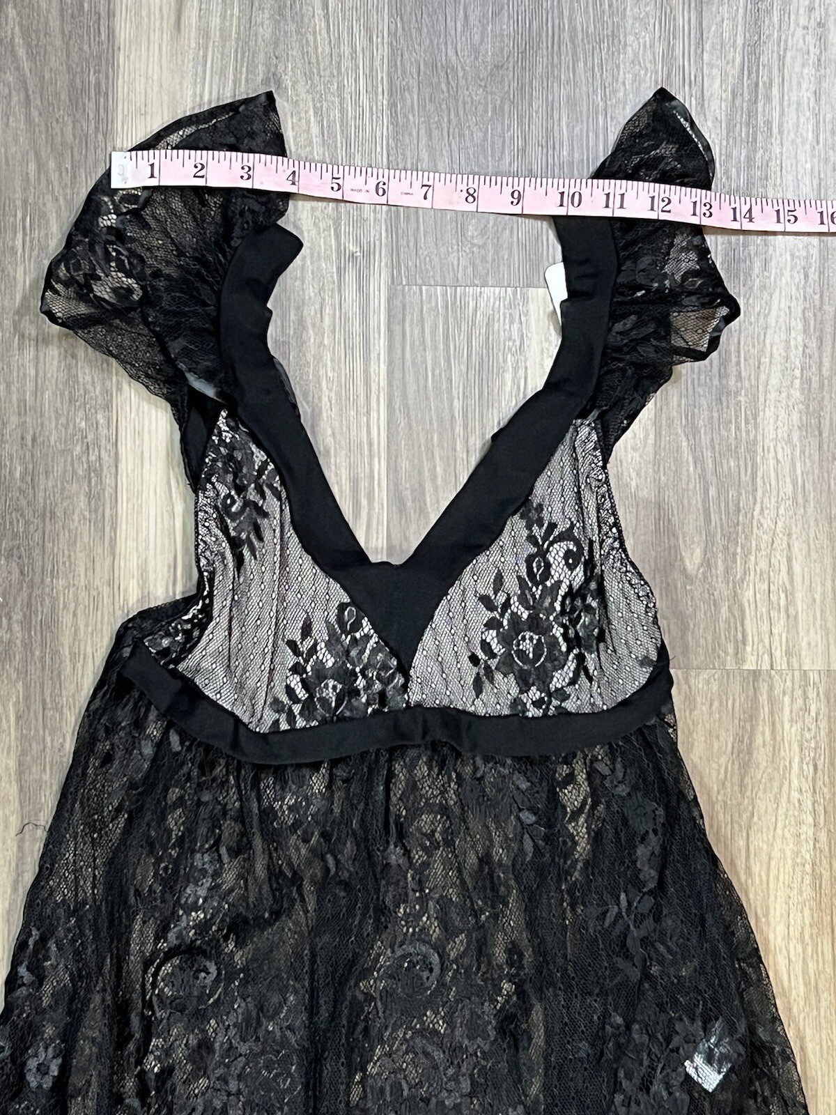 Velvet Kitten Lingerie Dress Women XL Black Nude Lacy Sexy Intimates