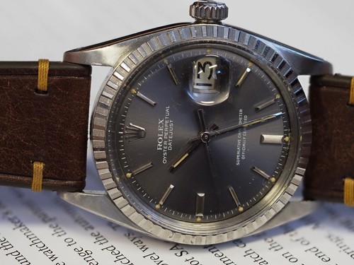 Rolex Datejust 1603 Grey Lavender Dial 1966 36mm On Wristwatchme Leather Band - Picture 8 of 13