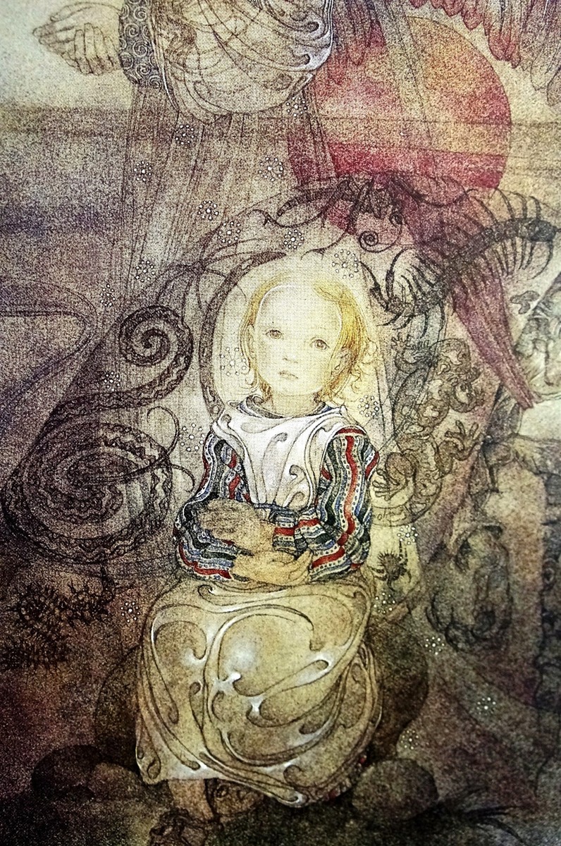 Sulamith Wulfing 1983 The ANGEL and the CHILD Matted Art Print