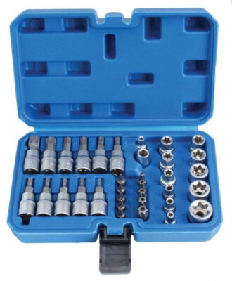 Außen Torx Nüsse Innentorx Nuss Kfz Werkzeug Set Steckschlüssel Satz Bits 34 tlg