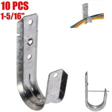 10 Pcs 1 5/16" J Hook Wall Mount Hanger Route Network Wire Cable Management