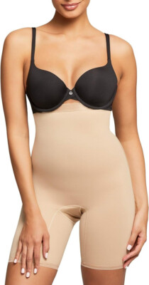 Montelle Women's Plus Size Body Shaper Strapless Thigh Shorts Shapewear,Size L