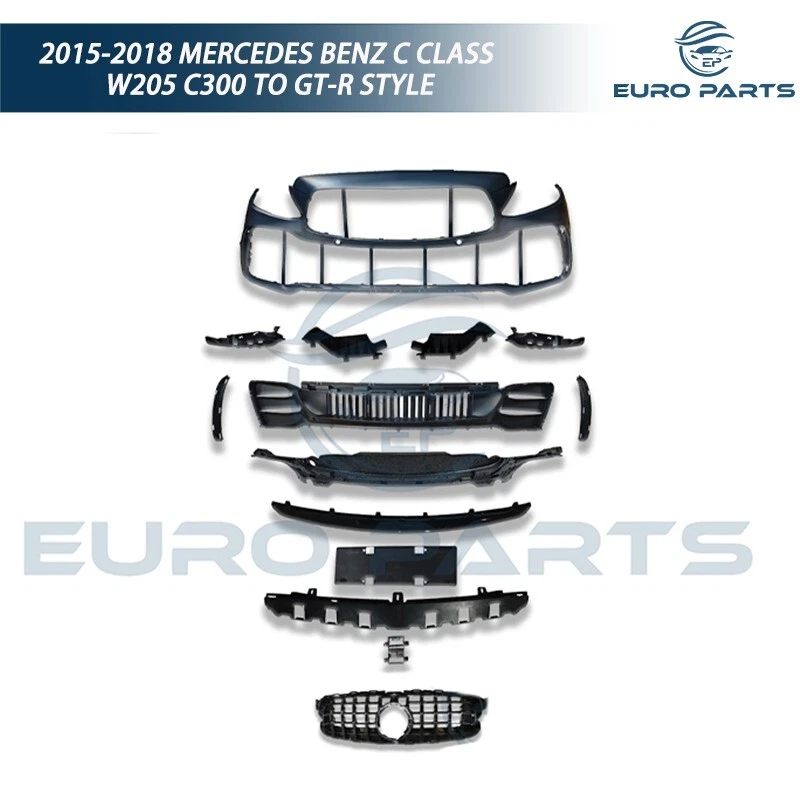 Комплект переднего бампера для Mercedes Benz класса C W205 C300 — GT-R 2015–2018 годов выпуска - Изображение 2 из 4