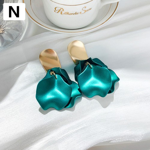 1Pair Women Dangle Drop Earrings Rose Petal Long Tassel Earrings Jewelry Earring - Picture 20 of 20