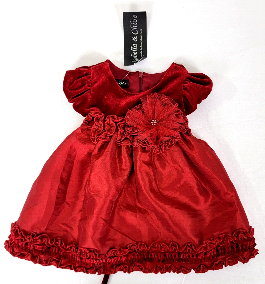 6 month red dress Caicj98 Baby Girl Dresses Ruffle Sleeve Tutu Dress for Toddler Girls Butterfly Tulle Dress Flower Girl Party Birthday Princess Dresses Red,6-12 Months