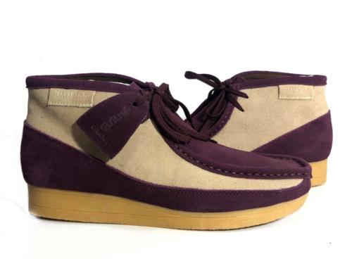NEW British Walker Mens Shoes Wallabee Style New Castle Suede Burgundy Beige