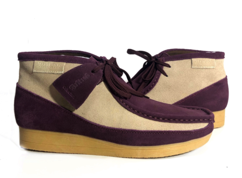 NEUF Chaussures British Walker homme style wallabee neuf château daim bourgogne beige - Photo 1 sur 6