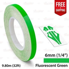 FLUORESCENT GREEN 1/4" 6mm Roll PIN STRIPE PinStriping TAPE Decal Vinyl Sticker