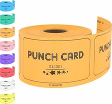 250 Punch Cards Orange 8 Color Selection Incentive Loyalty Reward Cards for...