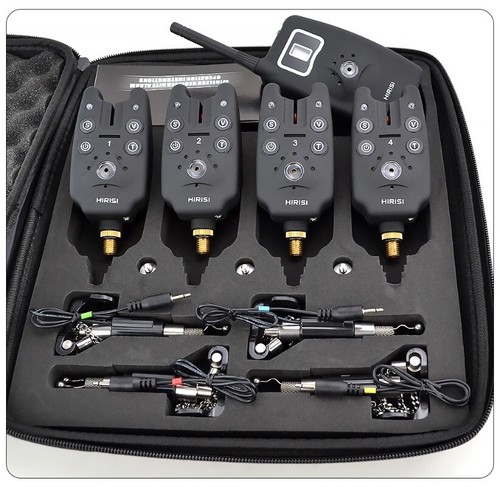 Wireless fishing bite alarm 1+4 set 4pcs illuminated swinger in EVA case fishing - Bild 8 von 17