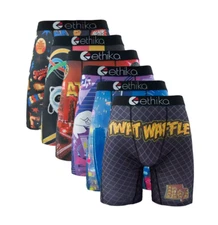 6 Pack- Ethika New Stylish Breathable Mens The Staple Boxer Briefs Shorts Pants