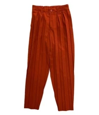HOMME PLISSE ISSEY MIYAKE men's EDGE ENSEMBLE Pleated PANTS size 2 orange USED