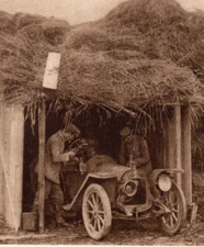 Wohlfahrts WWI German Soldiers Army Automobile Postcard