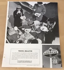 American Oil print ad 1965 vintage 1960s retro tourism travel picnic gas station