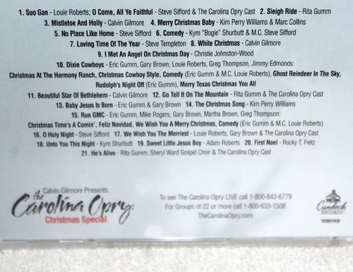 Christmas Live at The Carolina Opry ~ Gilmore ~ Candock Records ~ New Sealed CD - Picture 4 of 6