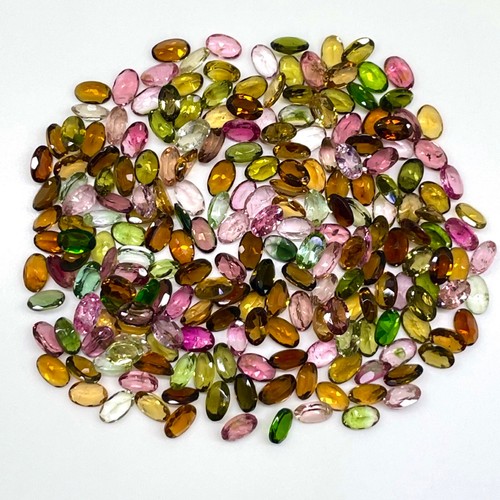 30 Pcs Natural Multi Tourmaline 5x3mm Oval Cut Loose Untreated Gemstones Lot - Picture 18 of 19