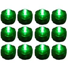 12 Pack Green Submersible Waterproof Underwater Battery LED Tea Light~Wedding